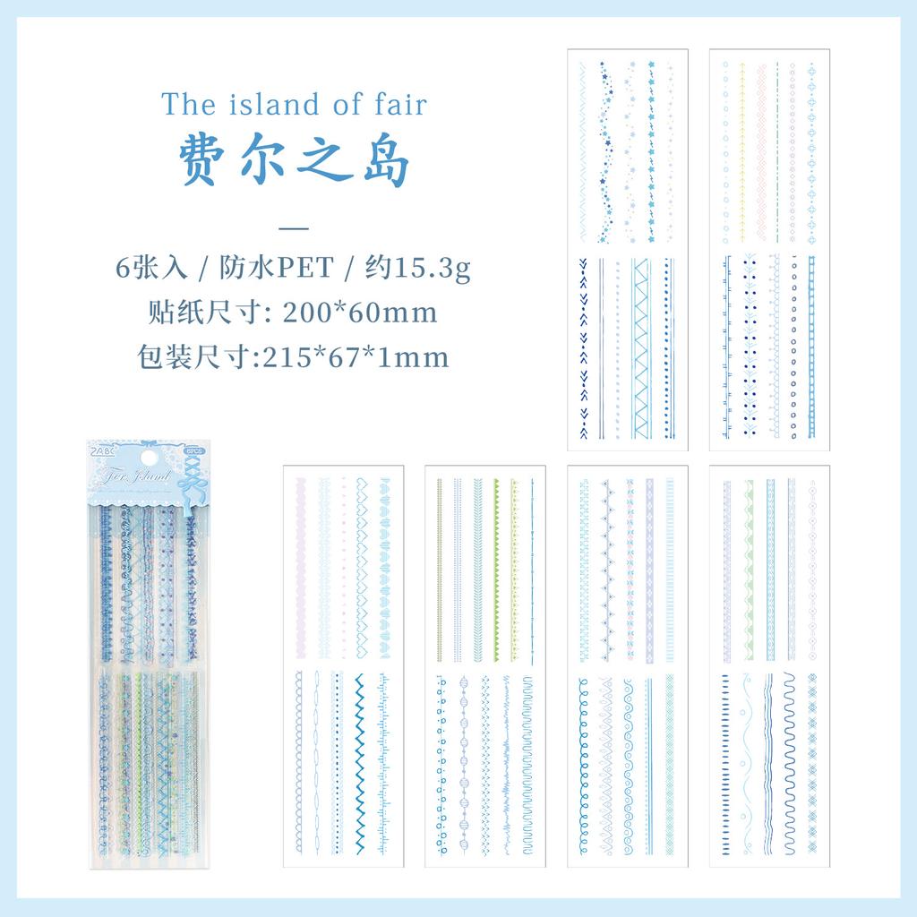6pcs/lot Kawaii Stationery Stickers Color Card Fundamentals Diary Planner Decorative Sticker Scrapbooking Journal DIY Craft