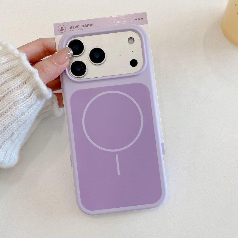 Dual-Color Liquid Silicone Magnetic Ring Case for iPhone 17 Pro Max - Skin-Feel Finish