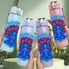 1PC Colorful Peacock Mandala 750ml Color Plastic Sports Water Bottle Leakproof Flip Straw Lid Suitable for Sports Office Home Use