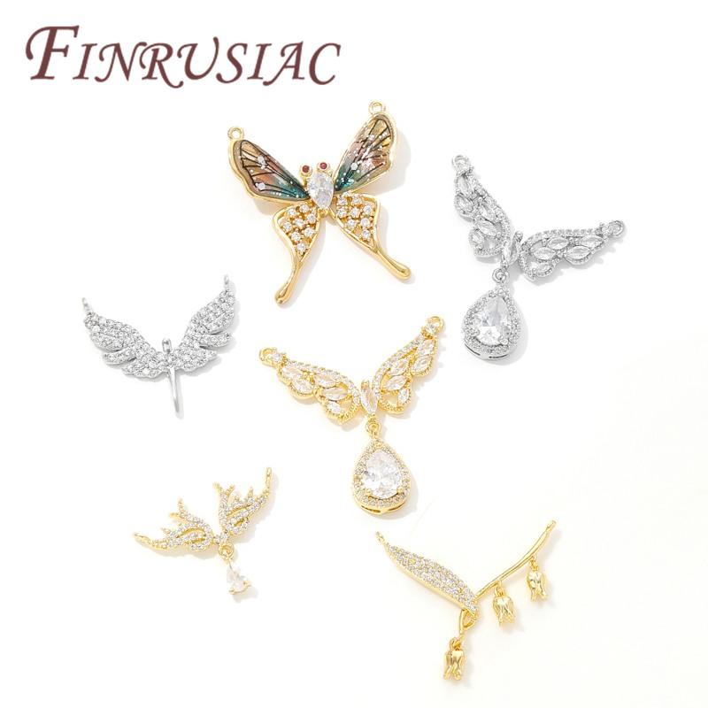 18K Real Gold Plated Connectors For Jewelry,Butterfly Charms For Jewelry Making Pendant For Needlework,DIY Necklace Accessories