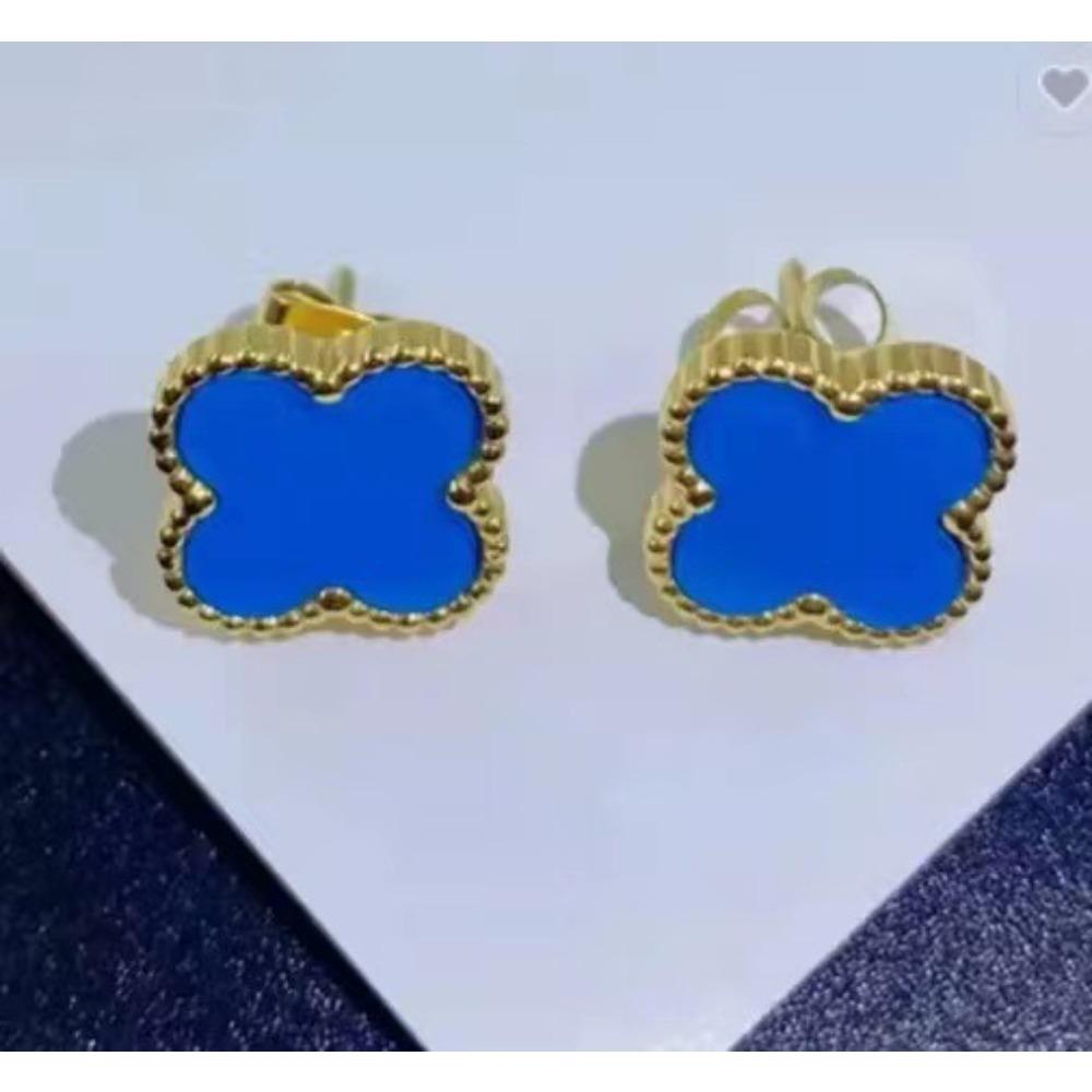9MM Small Four-leaf Flower Earrings Fashion Fresh Small Earrings