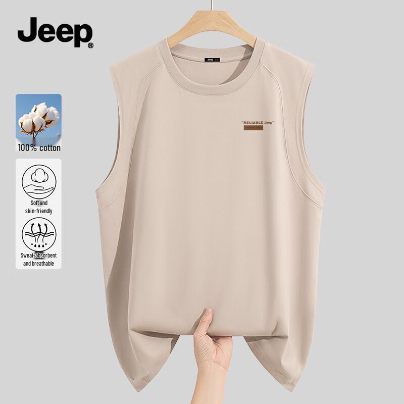 JEEP Men s Cotton Casual Sleeveless T-Shirt 2XL