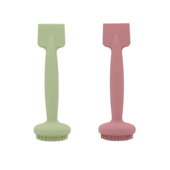 Facial Mud Applicator Brush Double-Headed Massage Brush with Ergonomic Handle Multi-purpose Face Clay Body Lotion Application Brush