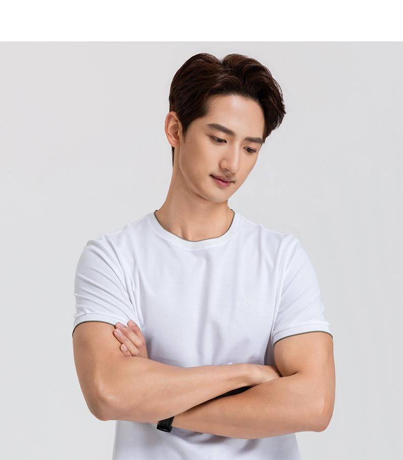 Long Staple Cotton Langdeng Men's Fashionable, Casual, Comfortable, Skin Friendly, Breathable, Versatile Round Neck T-shirt