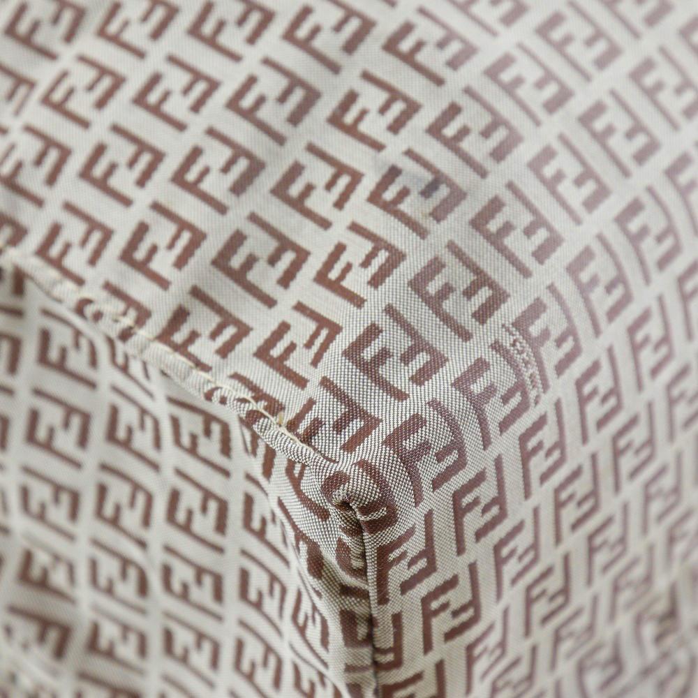 FENDI micro zucchini Tote Bag Brown/Gold Hardware Nylon/Calfskin Women Used