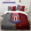Stoke City FC Muster Bettwäsche Bettdecken-Set Heimdekoration Geschenk (1 Bettbezug + 2 Kissenbezüge (ohne Füllung))