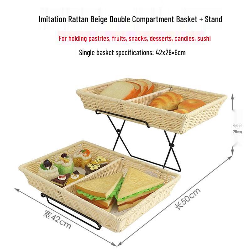 Double-Layer European Buffet Snack Display Stand