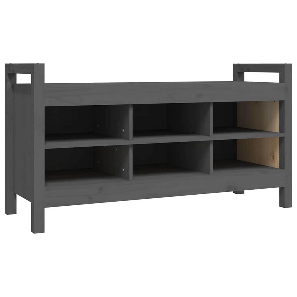 Hallway Bench Gray 110x40x60 Cm Solid Wood Pine