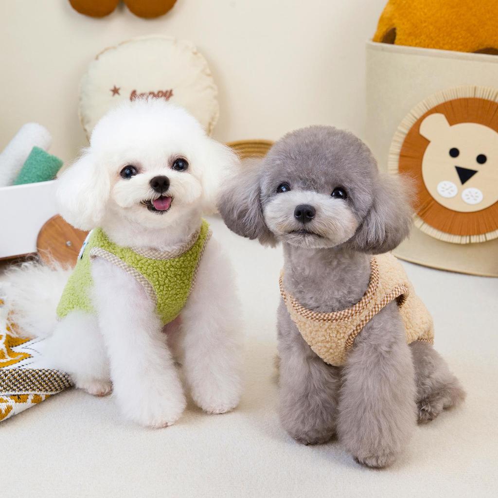Autumn/Winter Dog & Cat Lamb Velvet Vest with Back Opening for Teddy & Bichon
