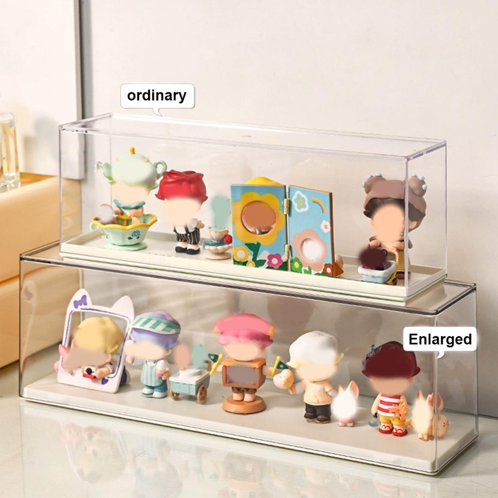 Transparent doll display cabinet, dust-proof storage box for collectibles, doll and doll display rack, stackable storage box