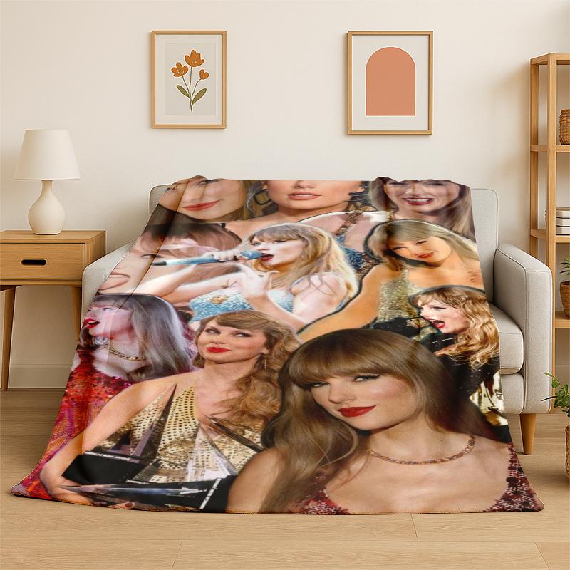 

Singer T-Taylor Singer Music Flannel Blanket Soft Warm Throw Blanket for Bedroom Living Room Bed Travel Camping Picnic Gift 75x90cm