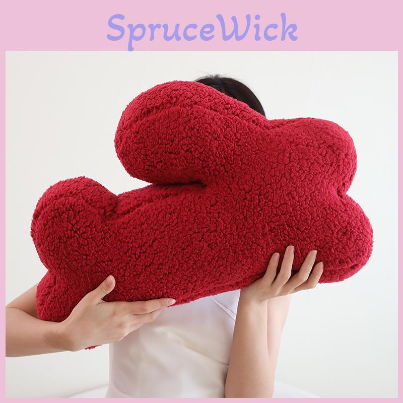 Nordic Bunny Plush Cushion With Spliced Fabric For Living Room Decor And Sofa Support
