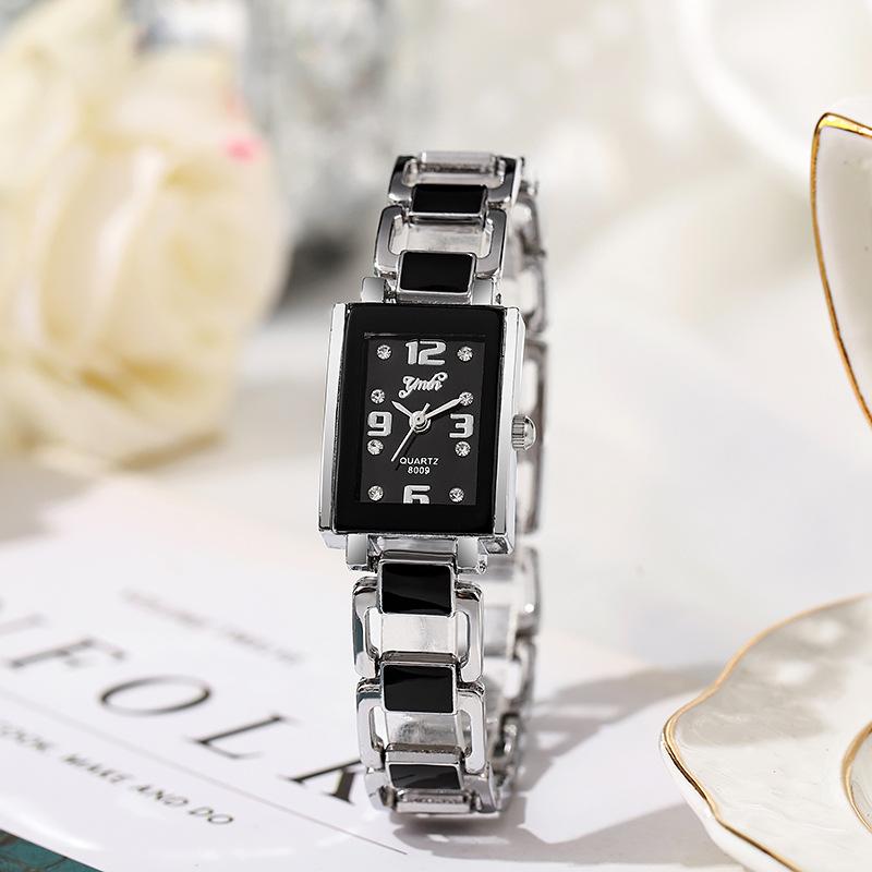 Elegant Women's Quartz Watch - Stylish Square Dial, Alloy Band, Black Strap, Non-Rechargeable Button Battery, Perfect for Casual