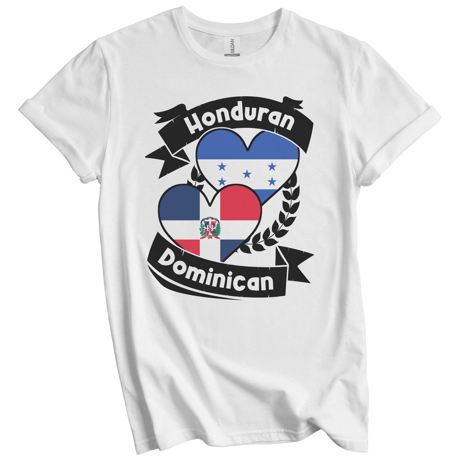 Honduran Dominican Heart Flags Honduras Dominican Republic T-Shirt 4XL