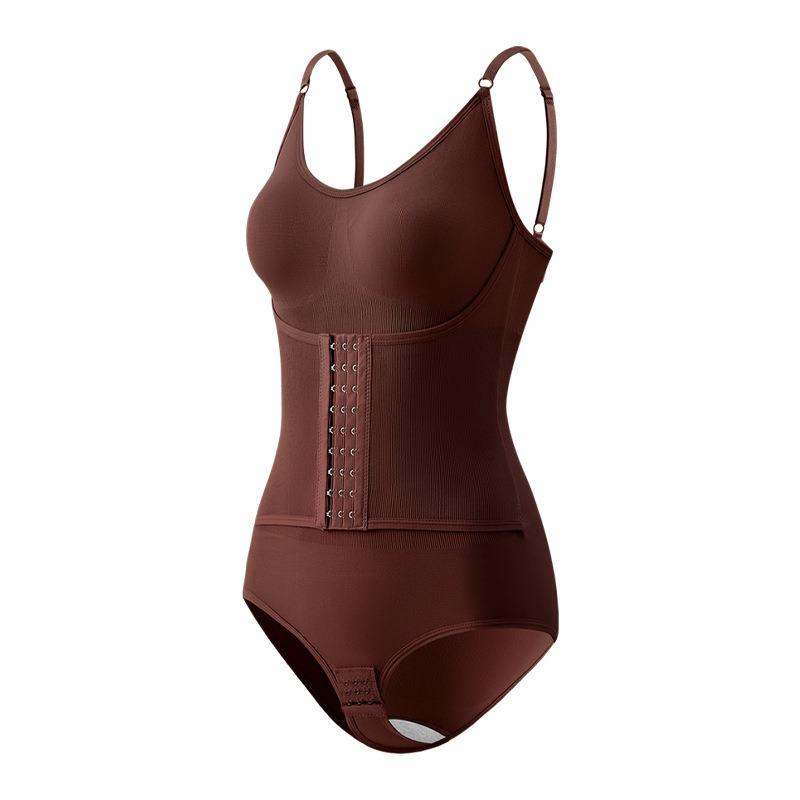 Damen Spaghetti-Träger Knopf Ganzkörper-Formwäsche Bauchkontrolle Taillenformer Bodysuit