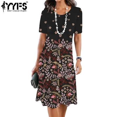 Abiti casual con scollo a maniche corte a maniche corte primavera estate moda donna