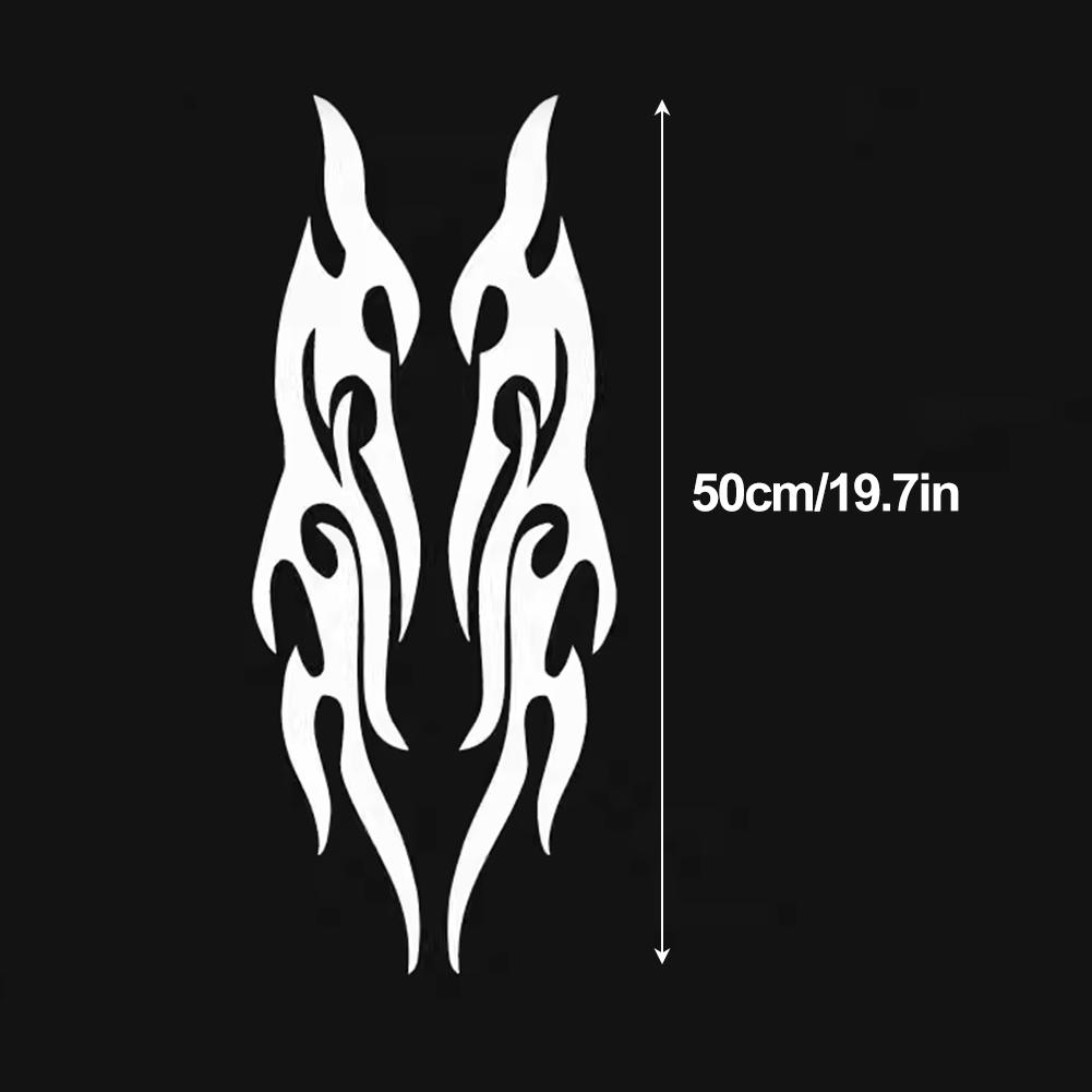 2Pcs 30/40/50cm Car Motorcycle Sticker Flames Reflective Decal Sticker Decoration Decals Vinyl Waterproof Motorcycle Accessories