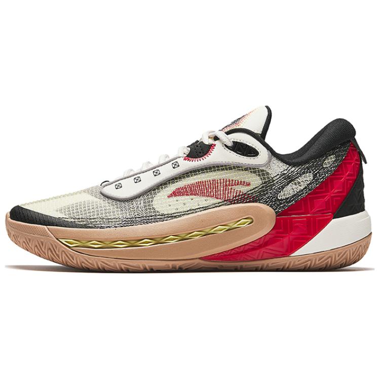 Anta Shock Wave 6 Men White Black Red Basketball Sneakers 112431106Q-3 42