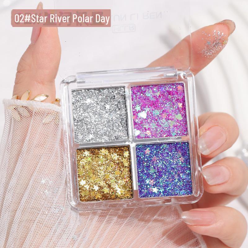 Super Shiny Crystal Eye Makeup: Four-Color Sequin Glitter Eyeshadow Gel for Shows