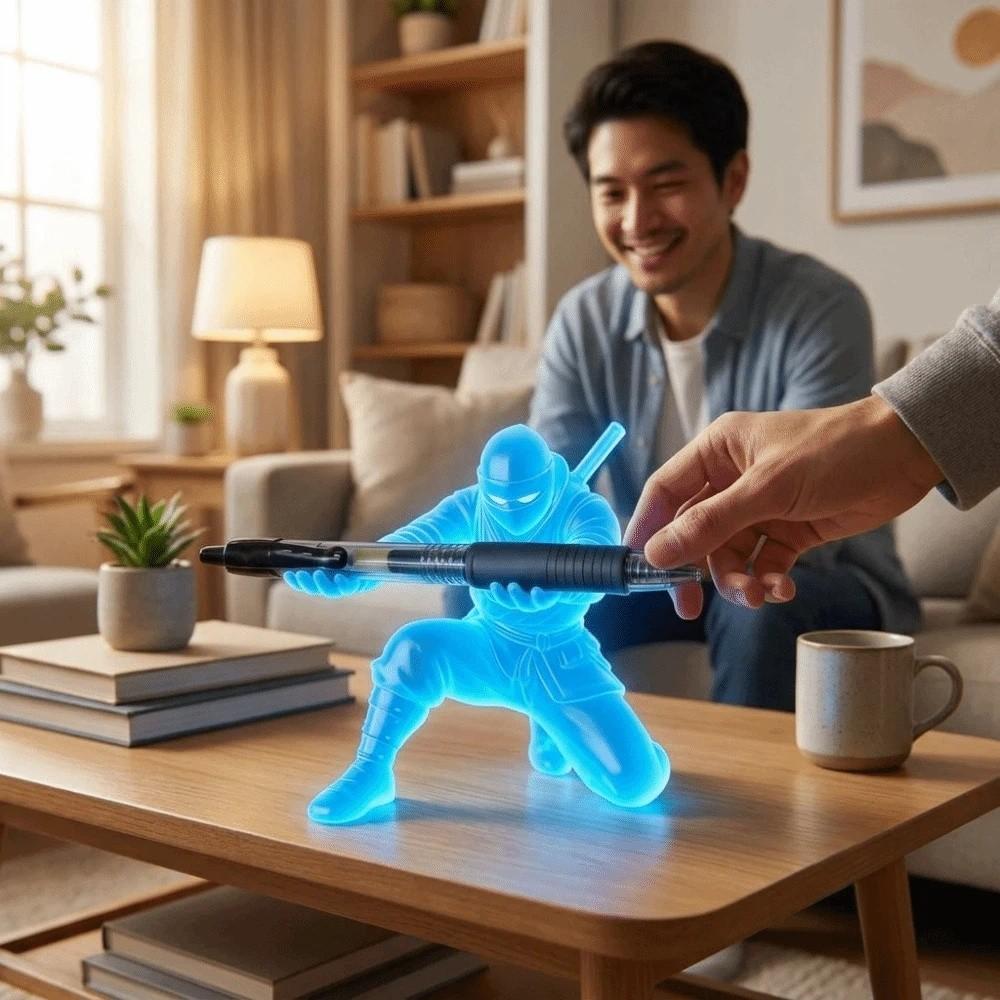 Ninja Character Luminous Ninja Pen Holder Multi-Functional Desk Ninja Ornament Pencil Rack Gift