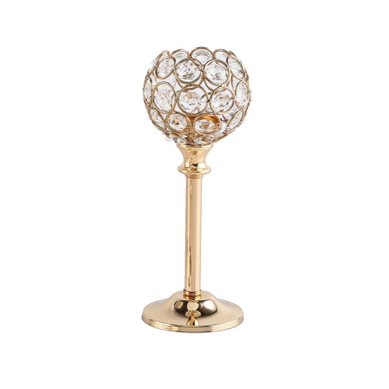 Table Centerpiece Metal Glass Candle Holder 1Pcs Gold Silver Tealight Candlestick for Birthday Party Decor