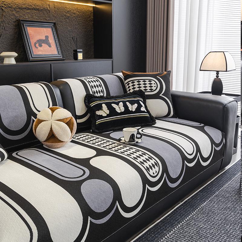

Chenier Sofa Cushion, Straight-Breasted Leather Sofa Cushion, Universal In All Seasons New Non-Slip Premium Cover Cloth Towel 90*70cm