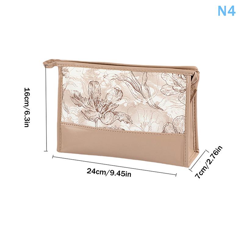 Floral Print Transparent Toiletry Bag 3-Pack Large-Capacity Handheld Makeup Storage Pouch for Women Travel