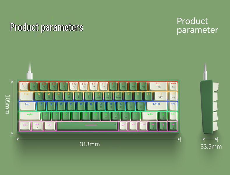 BOW Hot-Swappable Wired Mechanical Gaming Keyboard - Red/Brown Switch, 68-Key Compact Design