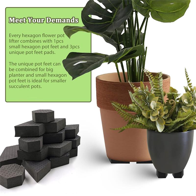 

Invisibles Garden Pot Feet 10Pcs, Composite Hexagon Flowerpot Feet Riser For Multiple All Styles чорний