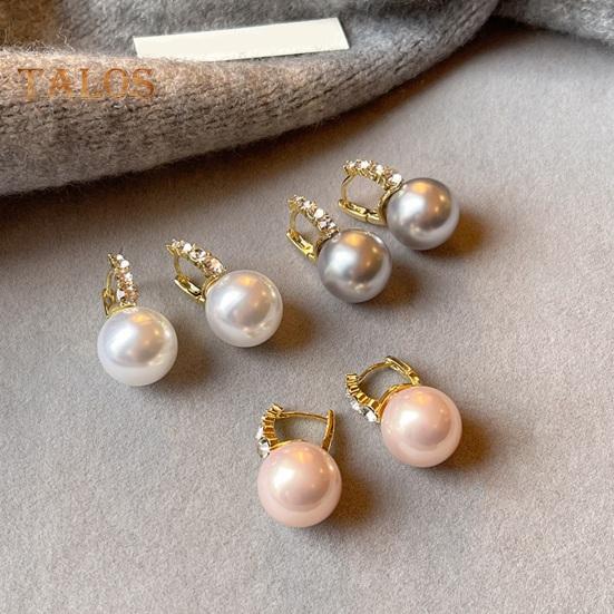 

1 пара женских сережек со стразами и искусственным жемчугом, короткие серьги, винтажные полированные, для выпускного вечера, коктейльной вечеринки, украшения для ушей, подарок на день рождения для леди золотистый