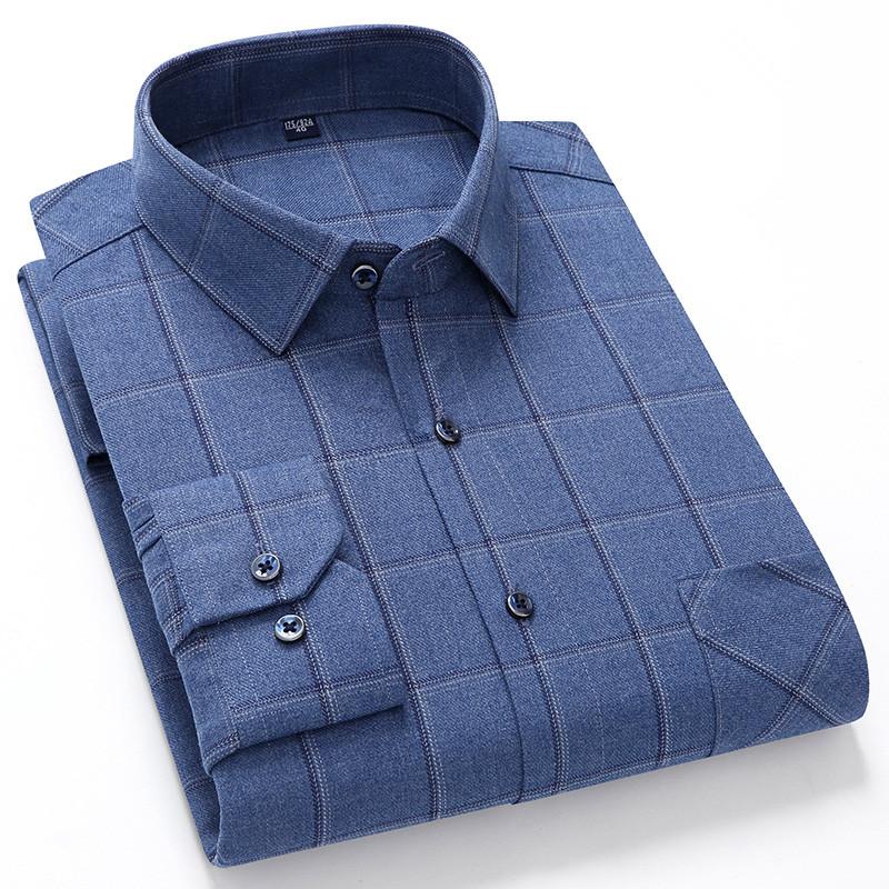 High Quality Men's Autumn New Long Sleeve Shirt Soft Fit British Style Home Leisure 100% Cotton Plaid Stripe Outdoor Travel Tops