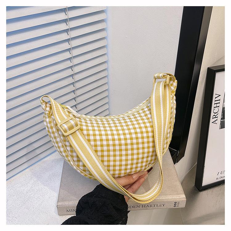 Niche new spring and summer shoulder bag women's new plaid women's bag underarm crossbody dumpling fashion bag