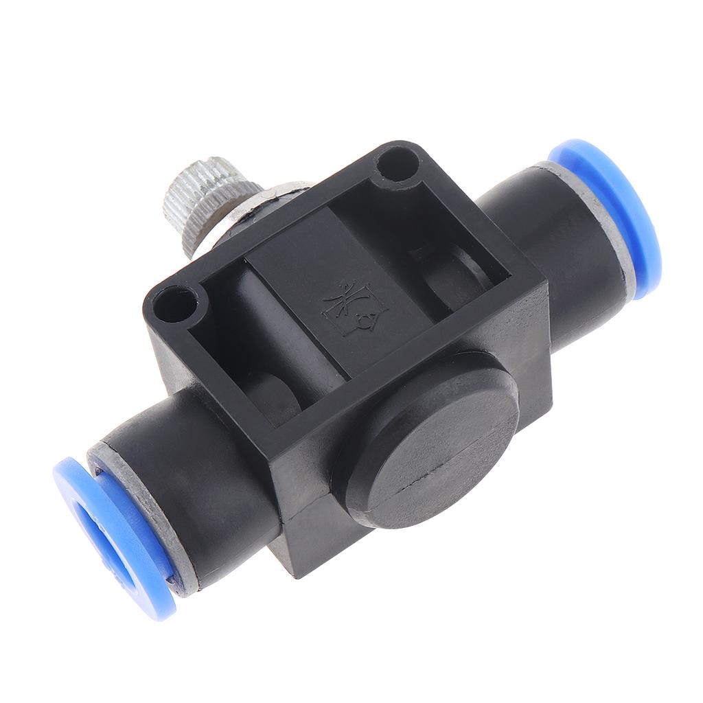 Valvola a mano pneumatica regolabile per controllo flusso 12mm, Valvola gas a connessione rapida con innesto in plastica per tubi aria PU e Nylon
