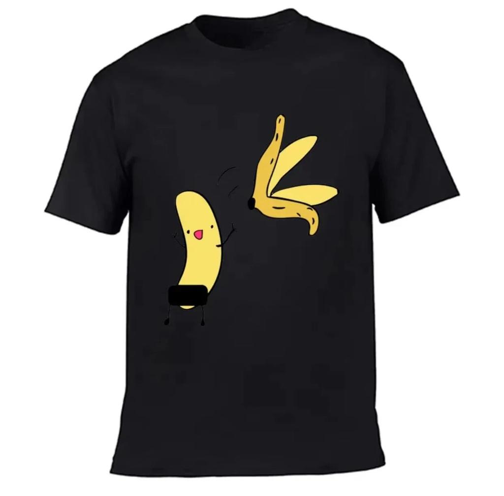 Graphic T-shirt Unisex Banana strip Funny design print Summer humor joke Loose white casual suit Street wear Unisex T-shirt