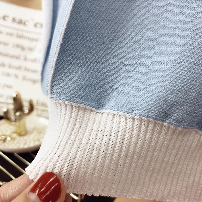Women's Summer Breathable Plus Size V-neck Ice Silk Thin Knit Shirt Short-sleeved Bottoming Shirt
