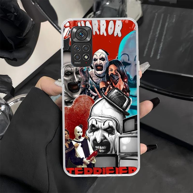 Horror Movie Terrifier Phone Case for Xiaomi Redmi Note 14 13 12S 12 11S 11T 11E Pro Plus 11 10 10S 9S 5G Soft Silicone Cover Re
