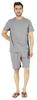 Inkmeso Solides Baumwoll-2-teiliges Nachtwäsche-Set Sommer-Shorts und T-Shirt-Set für Herren Schlafbekleidung Klassischer Pyjama