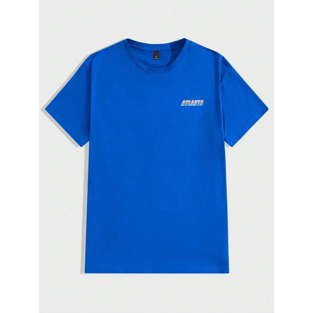 Atlanta Racing Muscle Car Street Graphic Men T-Shirts Cotton Oversized Short Sleeve Loose T-Shirt Breathable Casual Tops