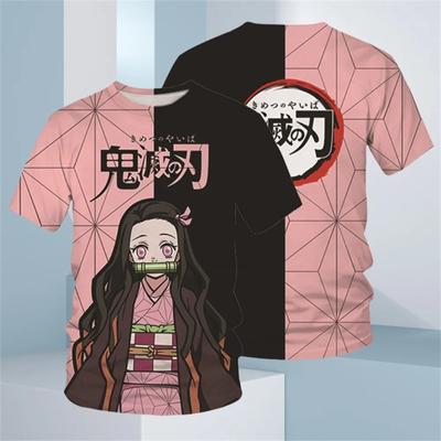 Kinder Jungen T-Shirts Anime Demon Slayer Cartoon T-Shirt Kinderkleidung Kurzarm Sweatshirt Mode Tops Kid Unisex Kleidung