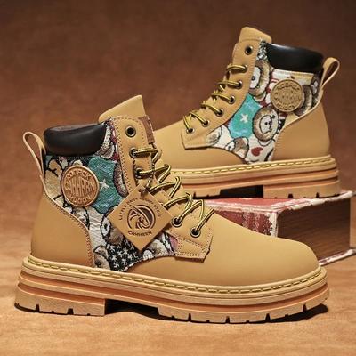 New Men's High Boots 2024 Fashion Casual Motorcycle Boots Outdoor Warm Mens Work Boots Platform Non-slip Shoes Botas Para Hombre