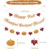 Fall Decorations Home Thanksgiving decor - Happy Fall and Blessed Grateful Thankful Banner with Pumpkin Maple Leaves Sign Garland Banner(Pre-Strung)
