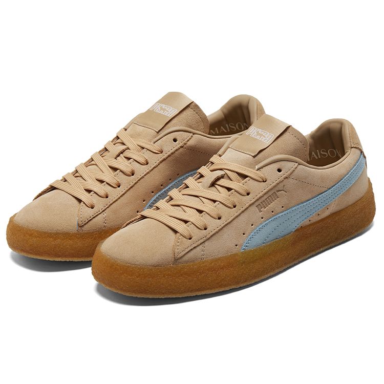 Puma Maison Kitsune X Suede Crepe Travertine Chambray Blue Unisex Sneakers Brown 381270-01