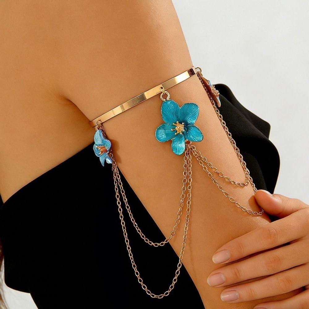 Alloy Material Fringed Arm Ring Punk Style Tassel Arm Ring Stylish Alloy Arm Ring Women