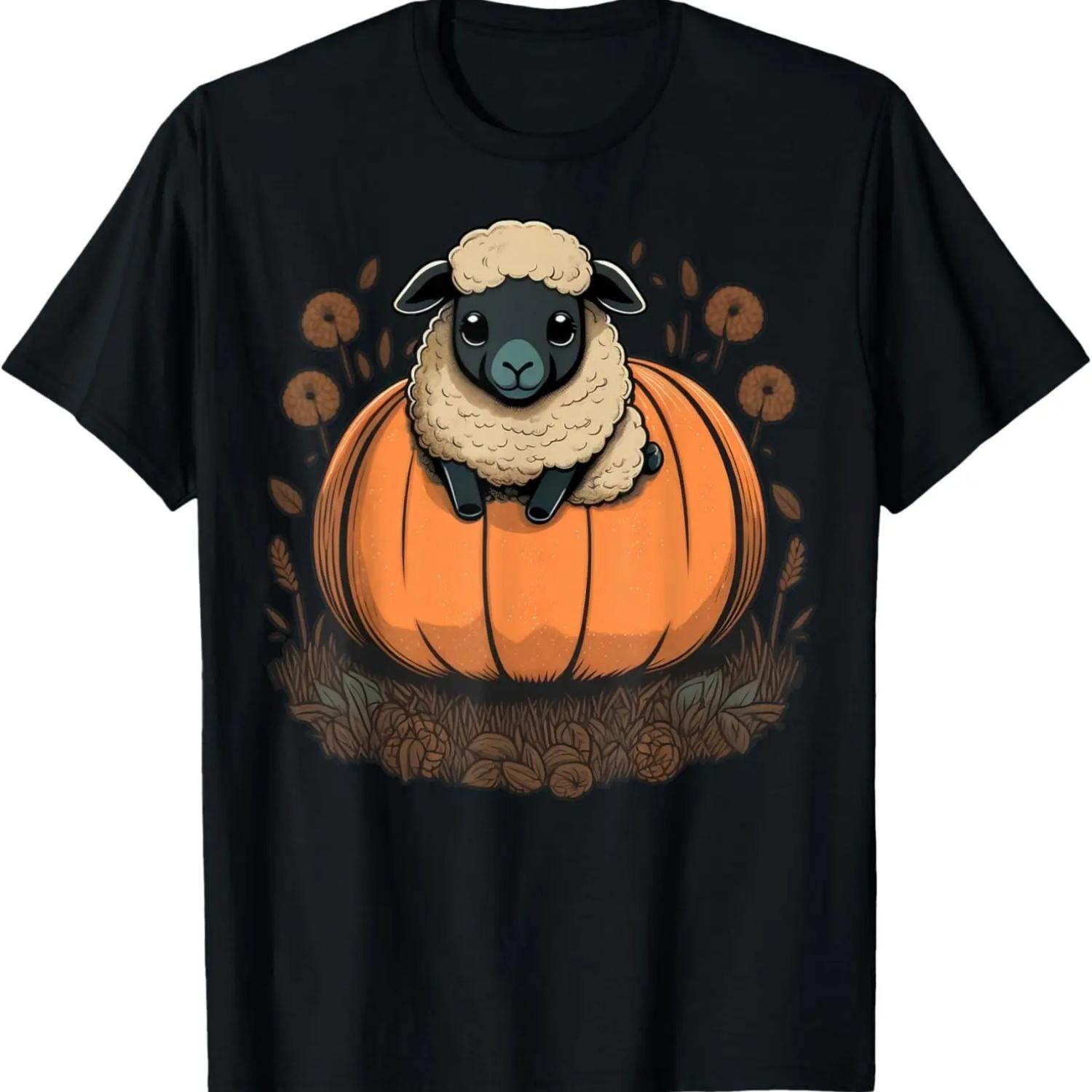 Pumpkin Sheep costume on Sheep Halloween T-Shirt S чёрный