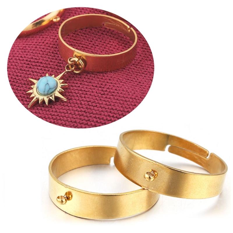 10 Stück Edelstahl Ringrohlinge Offen Verstellbare Fingerringe DIY Schmuckherstellung Rohlinge für Bastler Handgemachtes Geschenk