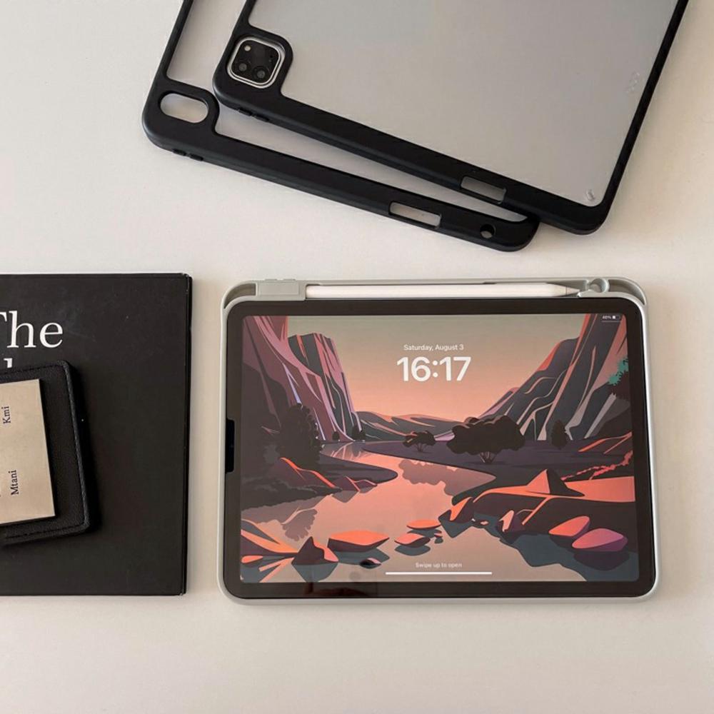 For iPad Air 11 (2025)/(2024) Case Acrylic+PC Matte Tablet Cover with Pencil Holder