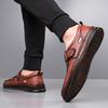 Men's Sandals Shoes  Genuine Leather Anti-slip Breathable Hollow Outdoor Sports Beach Shoes Casual Sandals