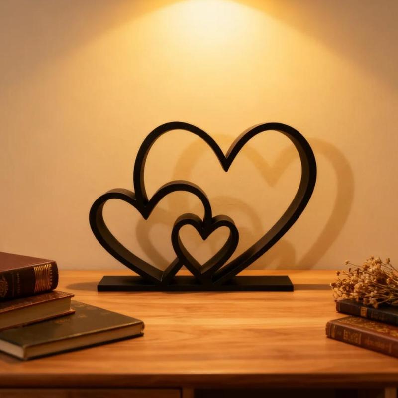 New Heart Sculpture Valentine Gift Black White Modern Design Bookshelf Desktop Decor Home Decor Art Minimalist Love Decoration