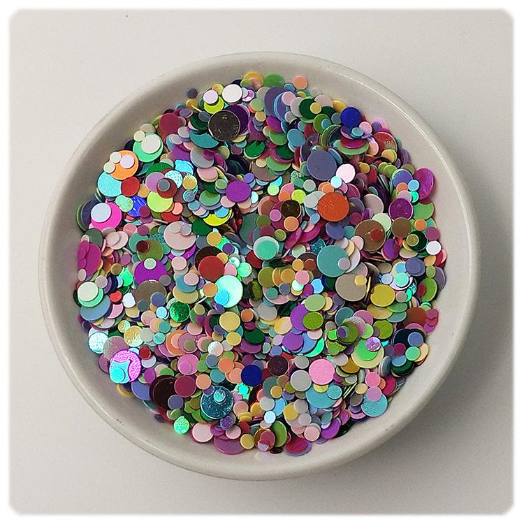 

Круглые пайетки без отверстий 2-6 мм, 20 г - Макияж глаз, Нейл-арт, DIY игрушки, Конфетные рукава 20g/pack