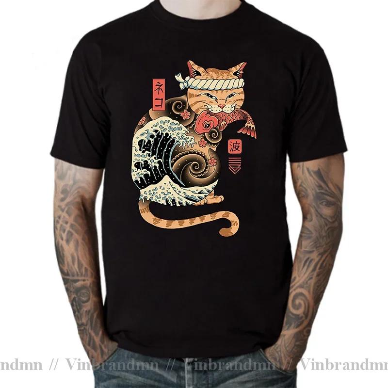 2025 Newest Design Catana Kawaii Harajuku T Shirt Unisex Ninja Cat Tshirt Samurai Cat Anime Tshirt Japanese Kaiju Sushi Cat Tshirt
